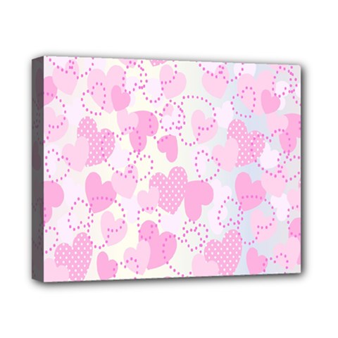 Valentine Background Hearts Bokeh Canvas 10  X 8  (stretched) by Nexatart