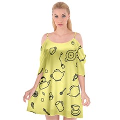 Tea Seamless Pattern Teatime Cutout Spaghetti Strap Chiffon Dress by Nexatart