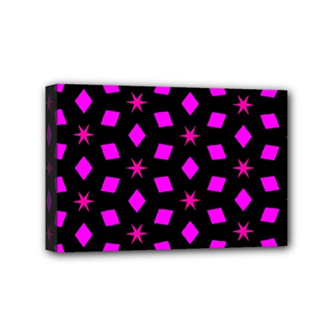 Pattern Stars Squares Texture Mini Canvas 6  X 4  (stretched) by Nexatart