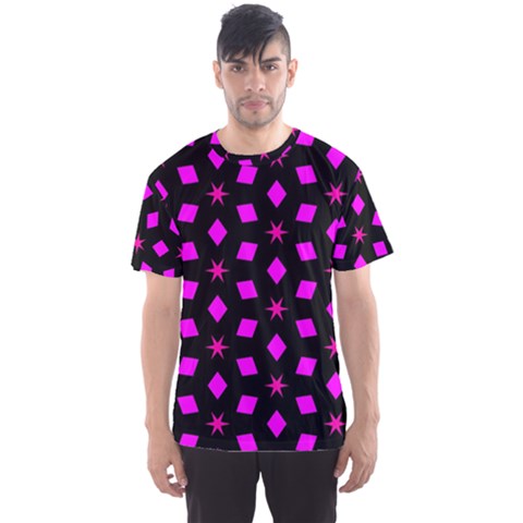 Pattern Stars Squares Texture Men s Sports Mesh Tee by Nexatart