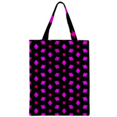 Pattern Stars Squares Texture Zipper Classic Tote Bag by Nexatart