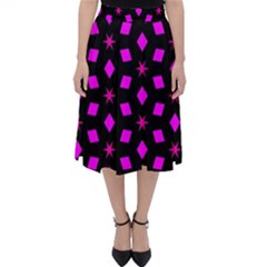 Pattern Stars Squares Texture Classic Midi Skirt