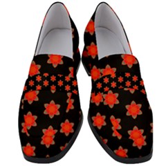Flower Pattern Pattern Texture Women s Chunky Heel Loafers by Nexatart
