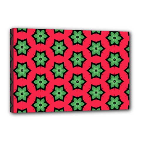 Pattern Flower Pattern Seamless Canvas 18  X 12  (stretched)