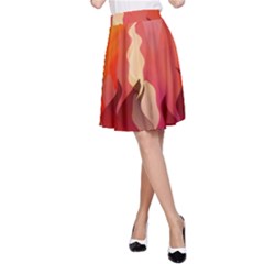 Fire Abstract Cartoon Red Hot A-line Skirt by Nexatart