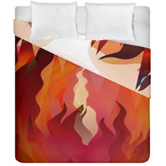 Fire Abstract Cartoon Red Hot Duvet Cover Double Side (california King Size)