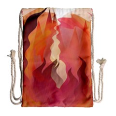 Fire Abstract Cartoon Red Hot Drawstring Bag (large) by Nexatart