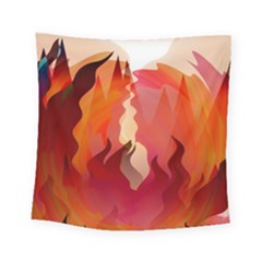 Fire Abstract Cartoon Red Hot Square Tapestry (small) by Nexatart