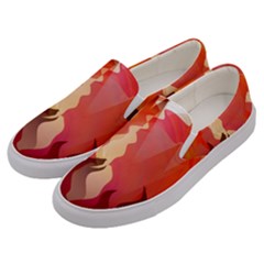 Fire Abstract Cartoon Red Hot Men s Canvas Slip Ons by Nexatart