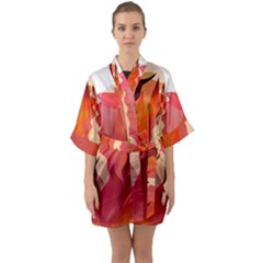 Fire Abstract Cartoon Red Hot Quarter Sleeve Kimono Robe