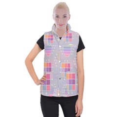 Pastels Shapes Geometric Women s Button Up Vest by Nexatart