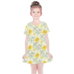 Floral Background Scrapbooking Kids  Simple Cotton Dress