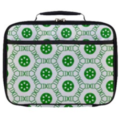 White Background Green Shapes Full Print Lunch Bag