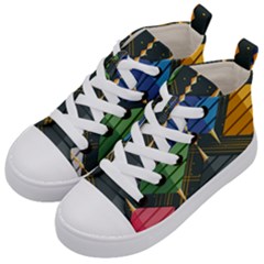 Background Colors Non Seamless Kids  Mid-top Canvas Sneakers
