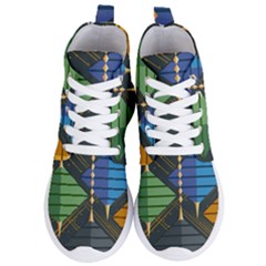 Background Colors Non Seamless Women s Lightweight High Top Sneakers