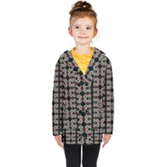 Pattern Black Background Texture Kids  Double Breasted Button Coat