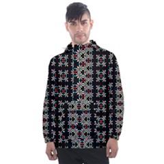 Pattern Black Background Texture Men s Front Pocket Pullover Windbreaker