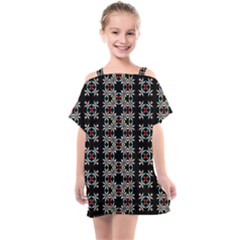 Pattern Black Background Texture Kids  One Piece Chiffon Dress