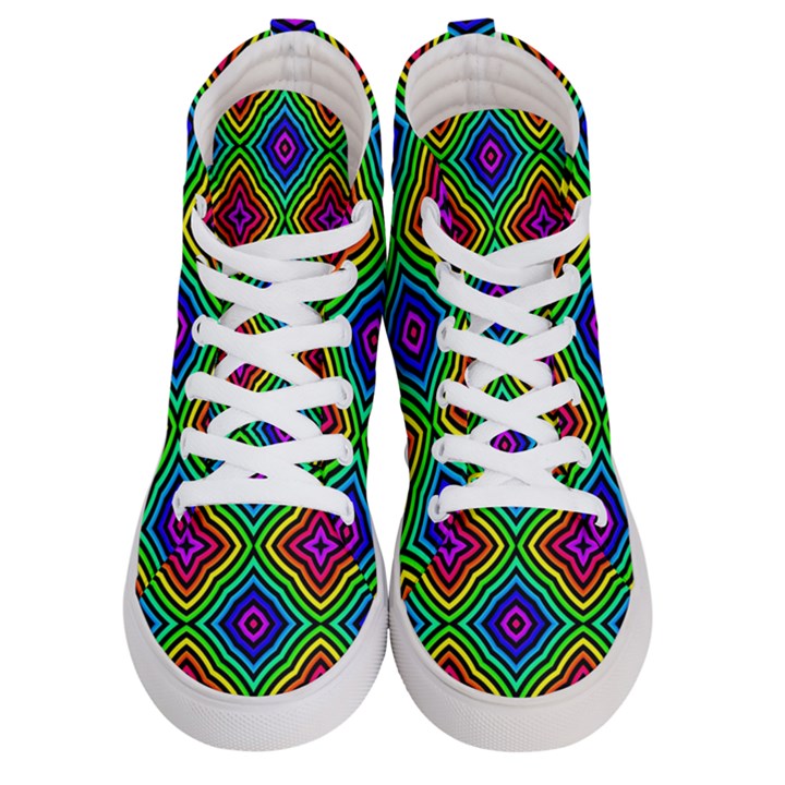Pattern Rainbow Colors Rainbow Men s Hi-Top Skate Sneakers