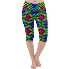 Pattern Rainbow Colors Rainbow Lightweight Velour Cropped Yoga Leggings