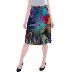 Background Sci Fi Fantasy Colorful Midi Beach Skirt by Nexatart