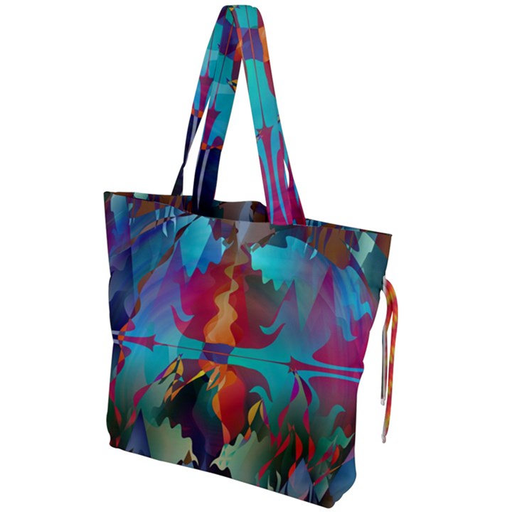 Background Sci Fi Fantasy Colorful Drawstring Tote Bag