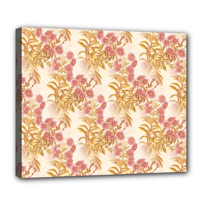 Scrapbook Floral Decorative Vintage Deluxe Canvas 24  x 20  (Stretched)