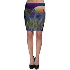 Mountains Abstract Mountain Range Bodycon Skirt by Nexatart