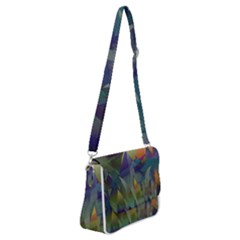 Mountains Abstract Mountain Range Shoulder Bag With Back Zipper by Nexatart