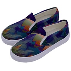 Mountains Abstract Mountain Range Kids  Canvas Slip Ons