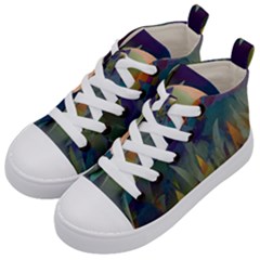 Mountains Abstract Mountain Range Kids  Mid-top Canvas Sneakers