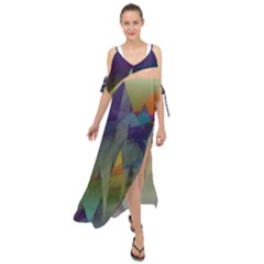 Mountains Abstract Mountain Range Maxi Chiffon Cover Up Dress by Nexatart