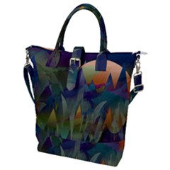 Mountains Abstract Mountain Range Buckle Top Tote Bag by Nexatart