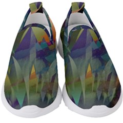 Mountains Abstract Mountain Range Kids  Slip On Sneakers by Nexatart