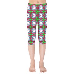 Squares Square Pattern Kids  Capri Leggings  by Nexatart