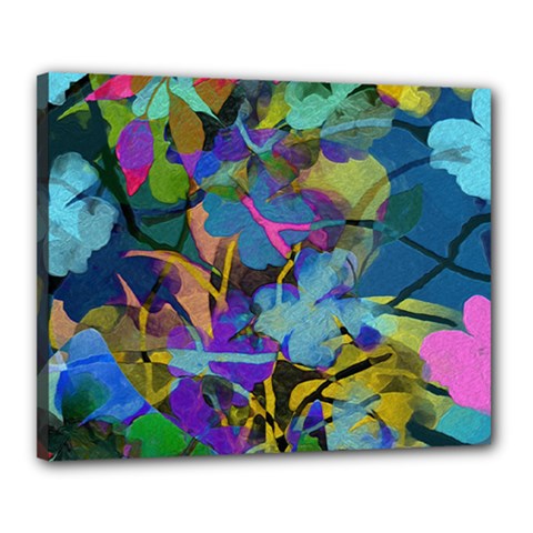 Flowers Abstract Branches Canvas 20  X 16  (stretched) by Nexatart