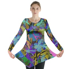 Flowers Abstract Branches Long Sleeve Tunic 