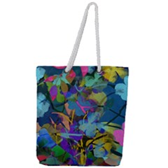 Flowers Abstract Branches Full Print Rope Handle Tote (large) by Nexatart
