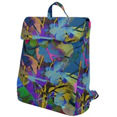 Flowers Abstract Branches Flap Top Backpack