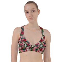 Roses Repeat Floral Bouquet Sweetheart Sports Bra