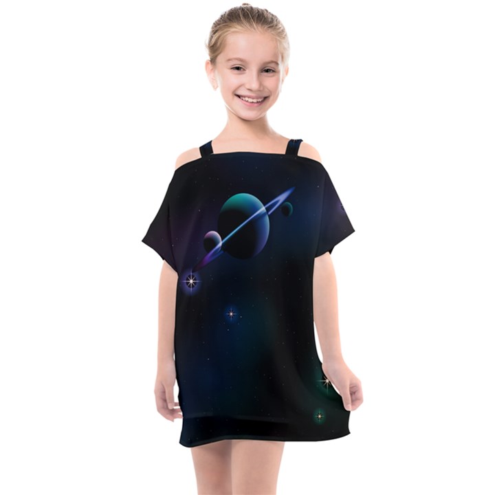 Serene Space Kids  One Piece Chiffon Dress