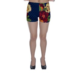 All Good Things - Floral Pattern Skinny Shorts by WensdaiAmbrose