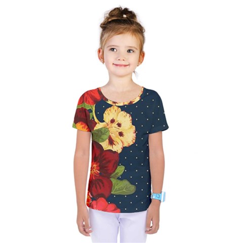 All Good Things - Floral Pattern Kids  One Piece Tee by WensdaiAmbrose