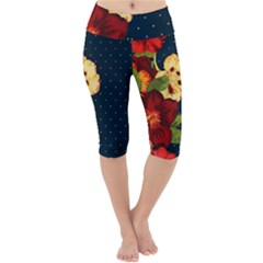 All Good Things - Floral Pattern Lightweight Velour Cropped Yoga Leggings