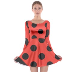 Bug Cubism Flat Insect Pattern Long Sleeve Skater Dress