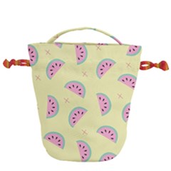 Watermelon Wallpapers  Creative Illustration And Pattern Drawstring Bucket Bag by BangZart