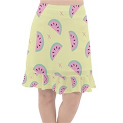 Watermelon Wallpapers  Creative Illustration And Pattern Fishtail Chiffon Skirt