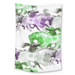 Horse Animal World Green Large Tapestry