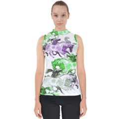 Horse Animal World Green Mock Neck Shell Top by BangZart