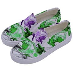 Horse Animal World Green Kids  Canvas Slip Ons